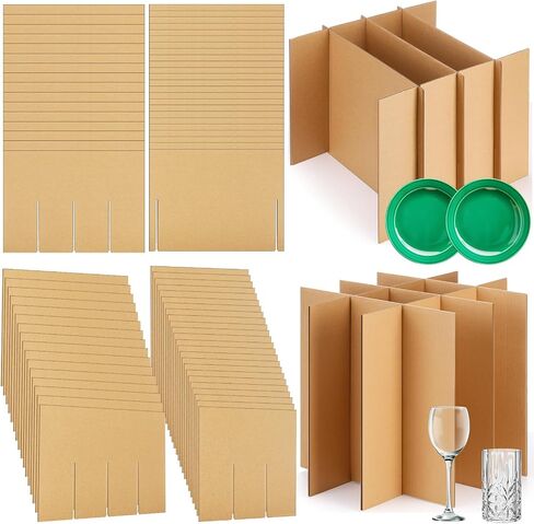 Maitys 8 Sets Moving Box Glasses and Dish Divider Kits (Box Not Included), Wine Glassware Dish Packing Moving Boxes, Cardboard Dividers for Boxes in Saudi Arabia