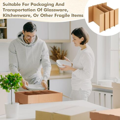 Maitys 8 Sets Moving Box Glasses and Dish Divider Kits (Box Not Included), Wine Glassware Dish Packing Moving Boxes, Cardboard Dividers for Boxes in Saudi Arabia