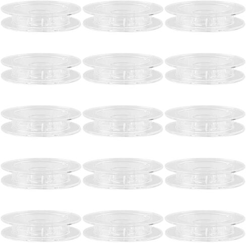 SUNNYCLUE 15Pcs 50 x 10mm Empty Spool Flat Plastic Spools White Wire Flat Embroidery Thread Weaving Organizer String Holder Bobbin for Sewing Stitching Crochet Needle Yarn DIY Supplies Women Adults in Kuwait