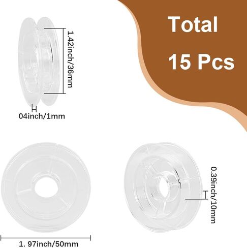 SUNNYCLUE 15Pcs 50 x 10mm Empty Spool Flat Plastic Spools White Wire Flat Embroidery Thread Weaving Organizer String Holder Bobbin for Sewing Stitching Crochet Needle Yarn DIY Supplies Women Adults in Kuwait