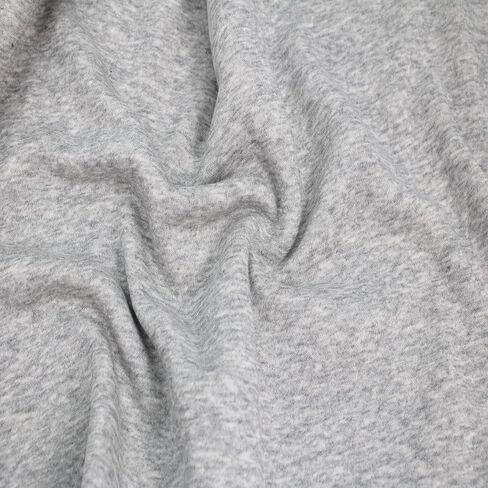 Stylish FABRIC 61" Wide Poly Cotton Fleece Fabric by The Yard-250 GSM, Medium Weight, Soft, Warm, Breathable, 2-Way Stretch – for Apparel, Activewear, Hoodies & DIY, Heather Grey 1 Yard in Saudi Arabia