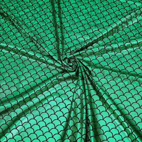 Fingerinspire Scales Mermaid Scales Fabric 39.4x59 بوصة Sea Green Green Hologram 2 Way Struck SPANDEX SPANDEX Mermaid Printed Scale Scale for Select in Saudi Arabia