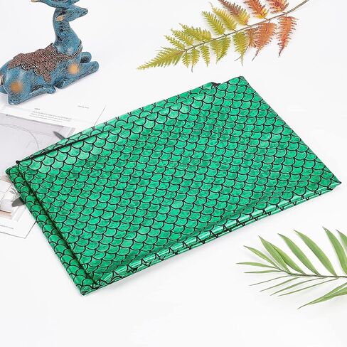 Fingerinspire Scales Mermaid Scales Fabric 39.4x59 بوصة Sea Green Green Hologram 2 Way Struck SPANDEX SPANDEX Mermaid Printed Scale Scale for Select in Saudi Arabia