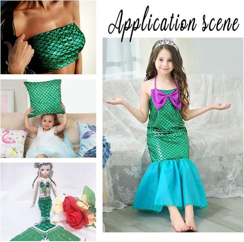 Fingerinspire Scales Mermaid Scales Fabric 39.4x59 بوصة Sea Green Green Hologram 2 Way Struck SPANDEX SPANDEX Mermaid Printed Scale Scale for Select in Saudi Arabia