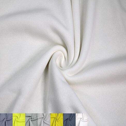 Stylish FABRIC 61" Wide Poly Cotton Fleece Fabric by The Yard-250 GSM, Medium Weight, Soft, Warm, Breathable, 2-Way Stretch – for Apparel, Activewear, Hoodies & DIY, Heather Grey 1 Yard in Saudi Arabia