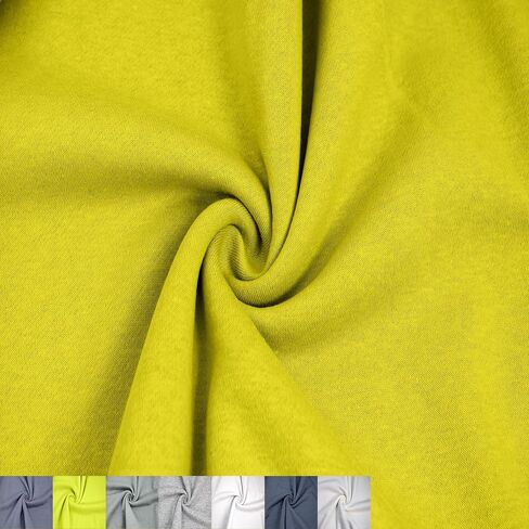Stylish FABRIC 61" Wide Poly Cotton Fleece Fabric by The Yard-250 GSM, Medium Weight, Soft, Warm, Breathable, 2-Way Stretch – for Apparel, Activewear, Hoodies & DIY, Heather Grey 1 Yard in Saudi Arabia