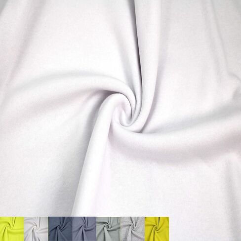 Stylish FABRIC 61" Wide Poly Cotton Fleece Fabric by The Yard-250 GSM, Medium Weight, Soft, Warm, Breathable, 2-Way Stretch – for Apparel, Activewear, Hoodies & DIY, Heather Grey 1 Yard in Saudi Arabia