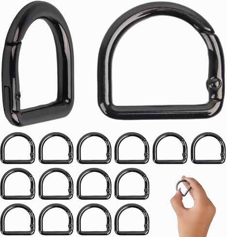 Small Carabiner Clips 16 Pcs Spring D Rings Spring Snap Hook Carabiner Keychain Key Hooks Buckles Clasp for Sewing Dog Collar Purse Shoulder Bag Chain Paracord Lanyard Trigger D-Rings Keyrings in Saudi Arabia