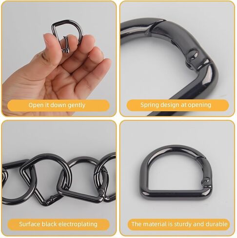 Small Carabiner Clips 16 Pcs Spring D Rings Spring Snap Hook Carabiner Keychain Key Hooks Buckles Clasp for Sewing Dog Collar Purse Shoulder Bag Chain Paracord Lanyard Trigger D-Rings Keyrings in Saudi Arabia