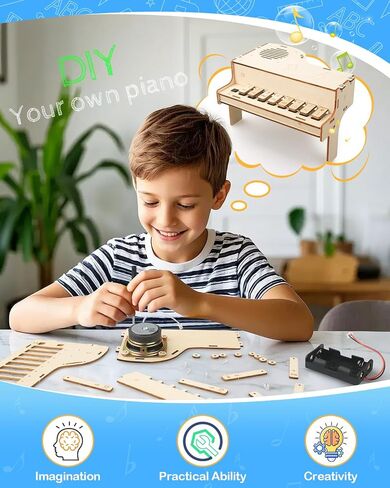 Poraxy STEM Toys for Girls Age 8-12, Playable Piano,Wooden 3D Puzzles Craft Kits for Girls Ages 8 9 10 11 13 14 15 16, Science Kits for Kids 12-14 Christmas Birthday Gifts for Girl Boy Teen in Saudi Arabia