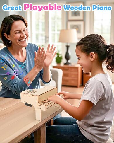 Poraxy STEM Toys for Girls Age 8-12, Playable Piano,Wooden 3D Puzzles Craft Kits for Girls Ages 8 9 10 11 13 14 15 16, Science Kits for Kids 12-14 Christmas Birthday Gifts for Girl Boy Teen in Saudi Arabia