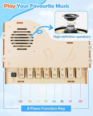 Poraxy STEM Toys for Girls Age 8-12, Playable Piano,Wooden 3D Puzzles Craft Kits for Girls Ages 8 9 10 11 13 14 15 16, Science Kits for Kids 12-14 Christmas Birthday Gifts for Girl Boy Teen in Saudi Arabia