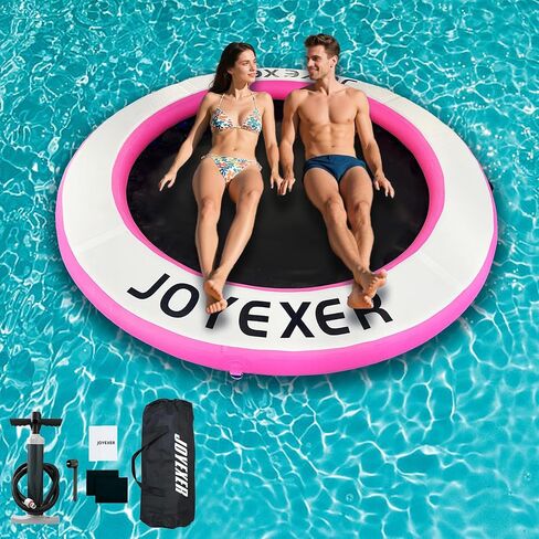 Round Floating Ring, 8FT Inflatable Water Hammock Lake Floats for Adults, Inflatable Floating Dock Platform for Lake, Beach, Ocean in Kuwait