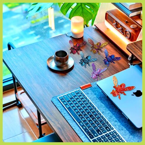 12 PCS 3D PRINED BEES Animals مجموعة ، ألعاب ثلاثية الأبعاد ، أجنحة تفكيكها-مزيج من المفاصل واللون ، ألعاب تململ للاحتفال هدايا عيد ميلاد الحيوانات الأليفة المكتبية ديكور المنزل in Kuwait
