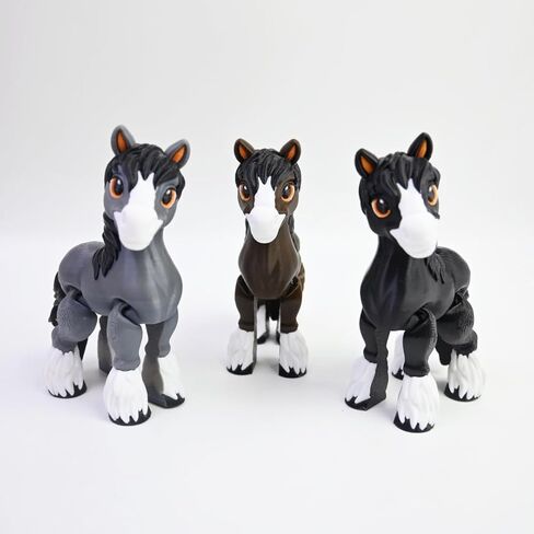 3D Printed Foal, 3D Printed Animals, Full Articulated Flexible Fidget Toys for Desk Décor - Brown - Small - 5Inch in Kuwait