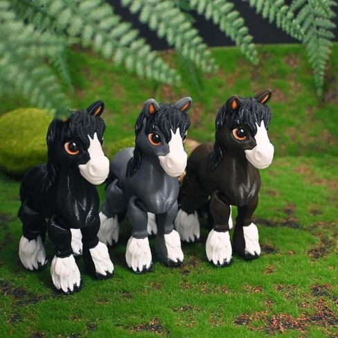 3D Printed Foal, 3D Printed Animals, Full Articulated Flexible Fidget Toys for Desk Décor - Brown - Small - 5Inch in Kuwait