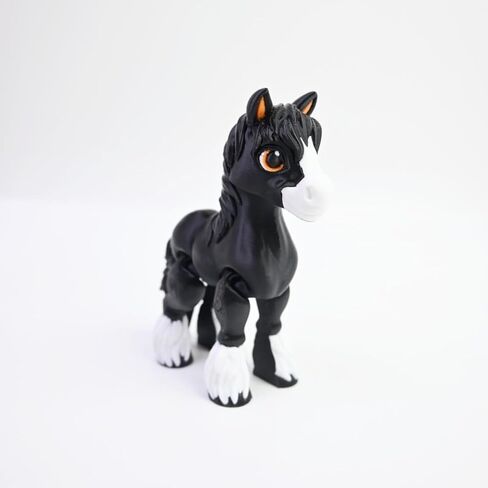 3D Printed Foal, 3D Printed Animals, Full Articulated Flexible Fidget Toys for Desk Décor - Brown - Small - 5Inch in Kuwait