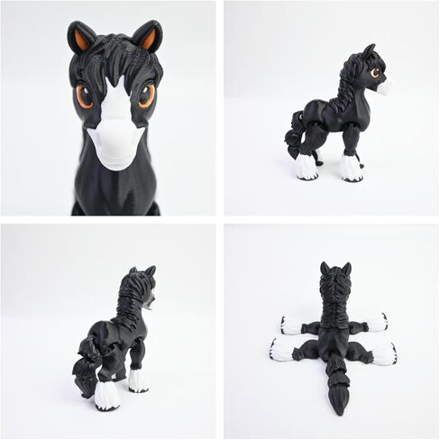 3D Printed Foal, 3D Printed Animals, Full Articulated Flexible Fidget Toys for Desk Décor - Brown - Small - 5Inch in Kuwait