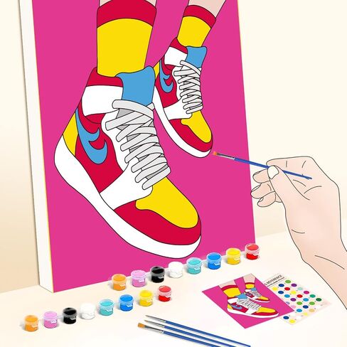 Webeedy 4 Pack Premn Canvas Sneaker Painting Kit 8x10 بوصة مسبقًا من الأحذية الرياضية القماشية للبالغين والبالغين والطلاء لعيد عيد الحب يوم الزفاف ليلة عيد الميلاد. in Saudi Arabia