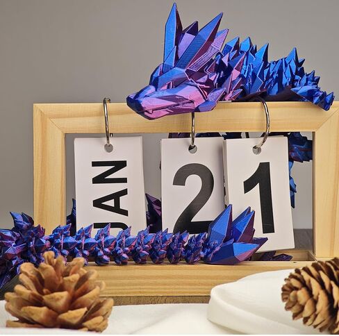 24 Inch Large 3D Printed Dragon, 3D Printed Animals Fidget Toy Articulated Crystal Dragon, Large Dragons Present, Home Office Decor Executive Desk Toys in Saudi Arabia