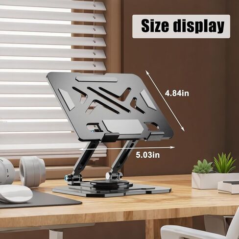 Full Metal 360 ° Rotating Adjustable iPad Stand, Aluminum Alloy Carbon Steel Desktop Universal Equipment Support Stand, Foldable and Portable, Stable Heat Dissipation. in Saudi Arabia