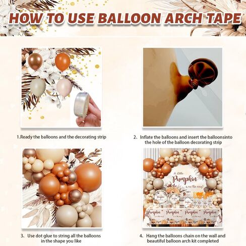 MEHOFOND Fall Pumpkin Baby Shower Decorations, Boho Floral Paper Plates and Napkins Party Supplies Disposable, Autumn Orange Brown Balloon Garland Arch Kit with Banner and Foil Balloons, Serve 24 in Saudi Arabia