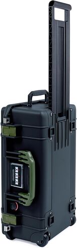 Pelican Air 1535 Carry-on Case by ColorCase - Black - Medium Size Waterproof Case with Gray Padded Microfiber Dividers & Laptop Computer Lid Pouch - Black Handles & TSA Locking Latches in Kuwait
