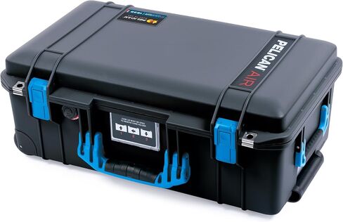 Pelican Air 1535 Carry-on Case by ColorCase - Black - Medium Size Waterproof Case with Gray Padded Microfiber Dividers & Laptop Computer Lid Pouch - Black Handles & TSA Locking Latches in Kuwait