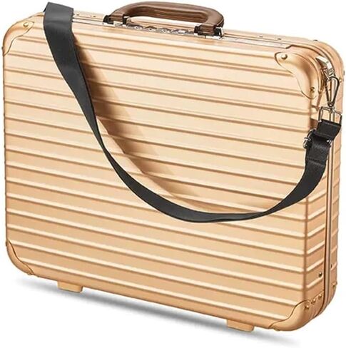 Aluminum Briefcase, Men's Business Laptop Case, Home Medical Kit Now Instrument And Equipment Toolbox With Straps (Color : Gold, Size : 16in) in Saudi Arabia