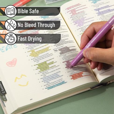 Mr. Pen- Gel Highlighters, 12 Pack, Morandi & Vintage Colors, Bible Highlighters for Bibles That Do Not Bleed in Saudi Arabia