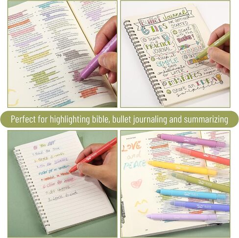 Mr. Pen- Gel Highlighters, 12 Pack, Morandi & Vintage Colors, Bible Highlighters for Bibles That Do Not Bleed in Saudi Arabia
