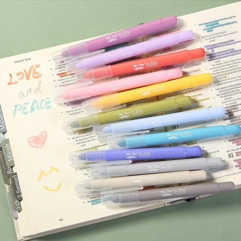 Mr. Pen- Gel Highlighters, 12 Pack, Morandi & Vintage Colors, Bible Highlighters for Bibles That Do Not Bleed in Saudi Arabia