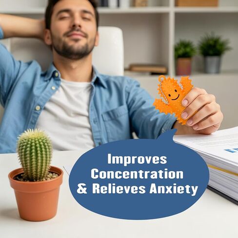Pain Stim Fidget Toy, Silicone Spiky Cactus Stress Reduce Fidget Keychain for Adult Autism Anxiety Work Stress Relief in Saudi Arabia