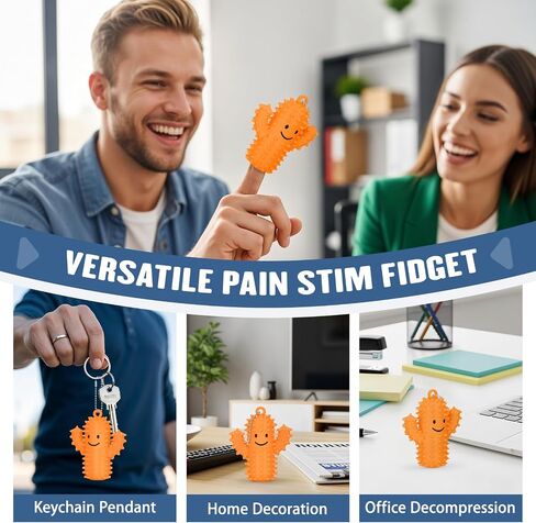 Pain Stim Fidget Toy, Silicone Spiky Cactus Stress Reduce Fidget Keychain for Adult Autism Anxiety Work Stress Relief in Saudi Arabia