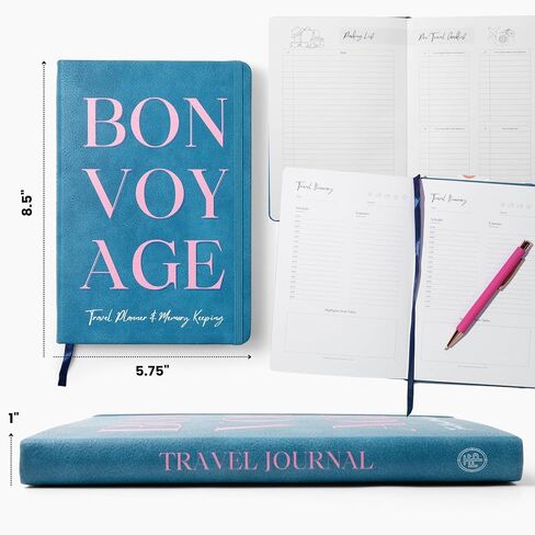 Travel Journal – Itinerary Planner Organizer & Traveling Memory Diary for Women and Men, Travel Log Book for 6 Trips with Packing Lists, Notes & Reflections, A5 Size (Undated) in Saudi Arabia