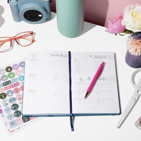 Travel Journal – Itinerary Planner Organizer & Traveling Memory Diary for Women and Men, Travel Log Book for 6 Trips with Packing Lists, Notes & Reflections, A5 Size (Undated) in Saudi Arabia