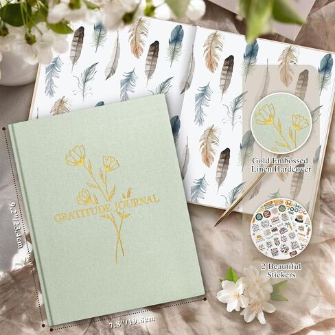 Lanpn Daily Gratitude Journal for Woman Men, The 5 Minute Gratitude Diary with Prompts, Linen Mindfulness Affirmation Positivity Planner, 156 Page Better Every Day Reflection Guided Notebook in Saudi Arabia
