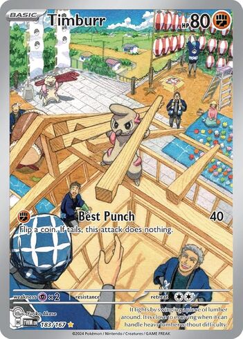 Pokemon – Timburr 183/167 – Twilight Masquerade – Illustration Rare – Full Art – Alternate in Saudi Arabia