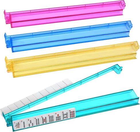 Damah Mah Jongg All-in-One Tile Rack & Pusher و Acrylic Mahjong Rack و Puster Combo ، مجموعة Majiang Tile Modern American Majiang من 4 (متعدد الألوان) in Kuwait