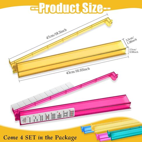 Damah Mah Jongg All-in-One Tile Rack & Pusher و Acrylic Mahjong Rack و Puster Combo ، مجموعة Majiang Tile Modern American Majiang من 4 (متعدد الألوان) in Kuwait