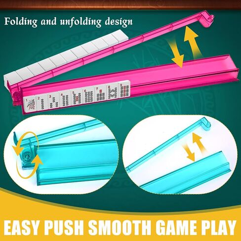 Damah Mah Jongg All-in-One Tile Rack & Pusher و Acrylic Mahjong Rack و Puster Combo ، مجموعة Majiang Tile Modern American Majiang من 4 (متعدد الألوان) in Kuwait