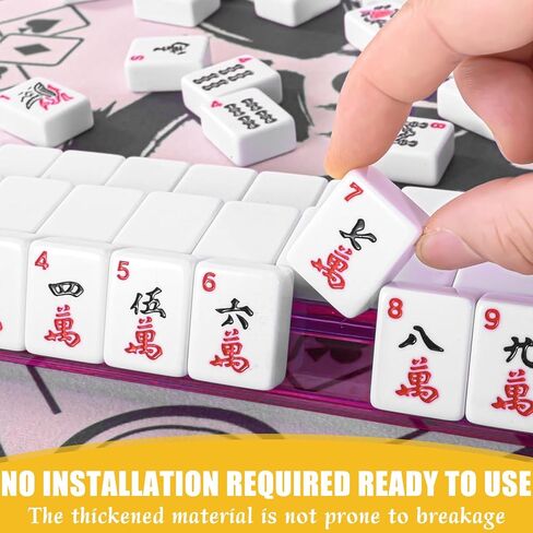 Damah Mah Jongg All-in-One Tile Rack & Pusher و Acrylic Mahjong Rack و Puster Combo ، مجموعة Majiang Tile Modern American Majiang من 4 (متعدد الألوان) in Kuwait