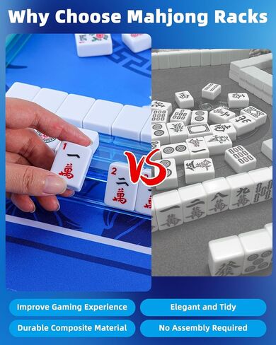 4pcs رفوف Mahjong مع دافعين ، مجموعة من 4 مدافعين ورفوف من Mahjong ، مع 4 Dices و 8 ملصقات محظوظة ، حامل بلاط Mahjong الأكريليك و Pusher ، Rack Mah Jongg Rack ، Mah Jong Trays (Multi-Color) in Saudi Arabia