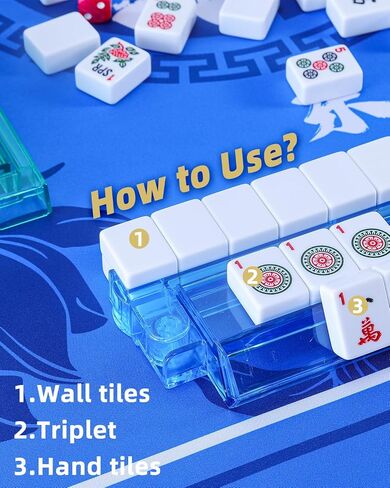 4pcs رفوف Mahjong مع دافعين ، مجموعة من 4 مدافعين ورفوف من Mahjong ، مع 4 Dices و 8 ملصقات محظوظة ، حامل بلاط Mahjong الأكريليك و Pusher ، Rack Mah Jongg Rack ، Mah Jong Trays (Multi-Color) in Saudi Arabia