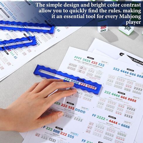 Amyhill 4 Pack Mahjong Line Line Finder Acrylic Bright Scalloped Mahjong Rules Helper ، Beginner Mah-Jongg Reverer ، Mah Jong Accessories Gift for اللاعبين نساء (ملونة) in Saudi Arabia