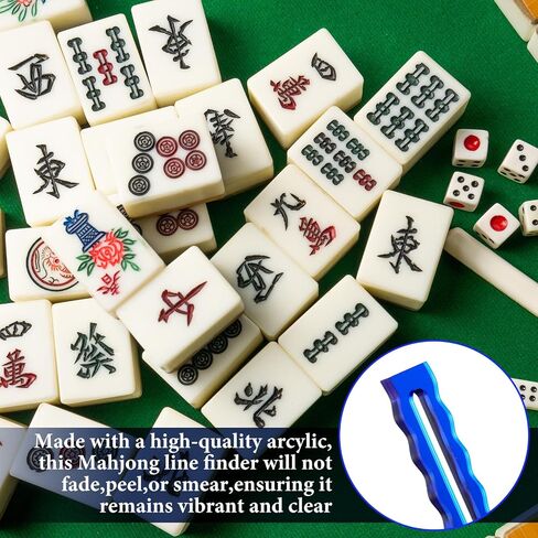 Amyhill 4 Pack Mahjong Line Line Finder Acrylic Bright Scalloped Mahjong Rules Helper ، Beginner Mah-Jongg Reverer ، Mah Jong Accessories Gift for اللاعبين نساء (ملونة) in Saudi Arabia