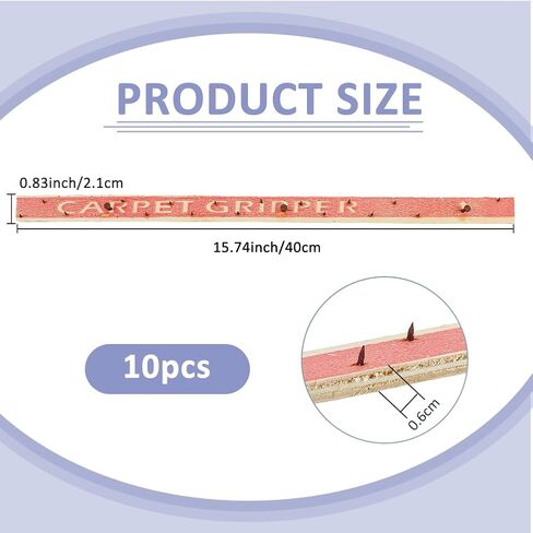 Superfindings 10pcs سجادة تاك تريب مع أظافر شريط تسمير الخشب الرقائقي لسجاد تافلينج تاك مع أظافر للسلالم السفلية سجادة in Saudi Arabia