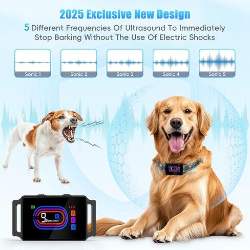 2 Pack Dog Bark Collar, 2025 Bark Collar for Large Medium Small Dogs 5-130 lbs - Smart Rechargeable Anti-Barking Training Collar with 10 Adjustable Sensitivity-Bark Collars with Beep Vibratio (2 Pack) in Saudi Arabia