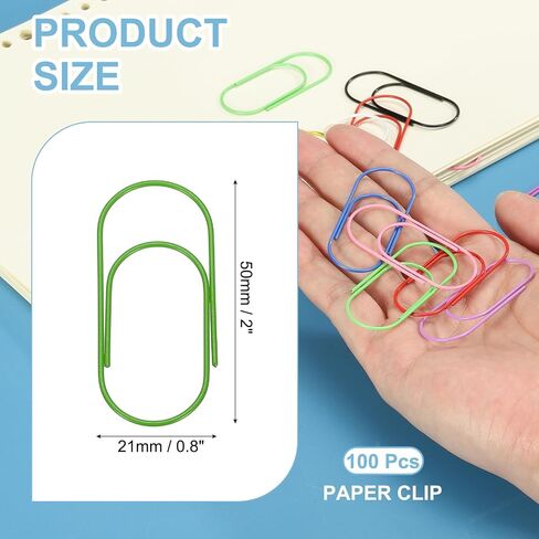 PATIKIL 100pcs 2inch Paper Clip, 50mm Large Paper Clip Cute Huge Metal Clips Rust-Proof Strong Durable Bulk Big for Office, Gold in Saudi Arabia