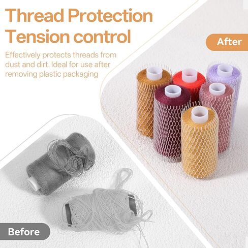 100Pcs Mesh Yarn Sleeve Thread Net Spool Saver Cover Holder Huggers Sleeve for Embroidery Serger Thread Sewing Quilting Spools (6x1cm) in Saudi Arabia